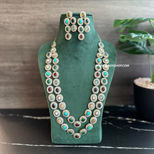 Load image into Gallery viewer, American diamond Multicolor Kundan Designer Layered Necklace set