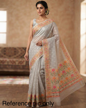 Load image into Gallery viewer, Chanderi Zari border Golden pink orange Green Saree