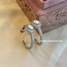 Load image into Gallery viewer, American Diamond Moissanite Statement Round hoop earrings