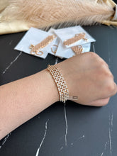 Load image into Gallery viewer, American Diamond Cz Golden adjustable tennis bracelet
