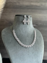 Load image into Gallery viewer, Victorian cz simple dainty Leaf American Diamond Necklace set