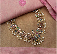 Load image into Gallery viewer, Terracotta Multicolor Premium Lotus Statement Designer necklace set