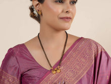 Load image into Gallery viewer, Lakshmi ji ruby kemp stone Black beads Mangalsutra Necklace set