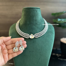 Load image into Gallery viewer, Lyra White svarovski Crystal American Diamond Premium Necklace set