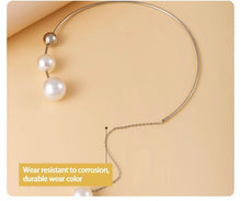 Load image into Gallery viewer, Silver Pearl Hasli women necklace IDW
