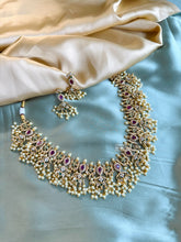 Load image into Gallery viewer, Multicolor Guttapusalu Pearl Temple ethnic Necklace set