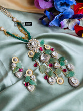 Load image into Gallery viewer, Designer inspired Real gemstone sapphire Heritage Necklace set