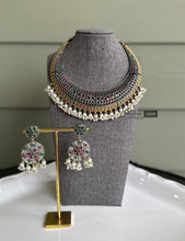 Load image into Gallery viewer, German Silver Statement Hasli Dual Tone Necklace set