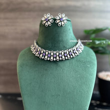 Load image into Gallery viewer, Prisha Victorian Purple gold plated Tayani Choker Necklace set.