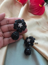 Load image into Gallery viewer, American diamond Invisible setting Flower premium Dangling Earrings
