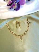 Load image into Gallery viewer, American Diamond Simple dainty designer Necklace set Temple jewelry