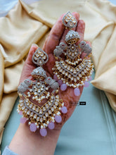 Load image into Gallery viewer, Tayani pink long statement Elephant Earrings