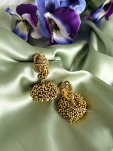 Load image into Gallery viewer, Golden Beads Ganesha Medium size Jhumka earrings