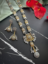 Load image into Gallery viewer, German Silver elephant Dual Tone Long Statement Necklace set