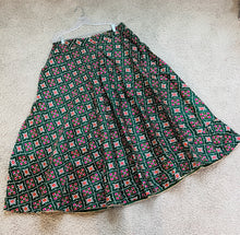 Load image into Gallery viewer, Green Patola Free size Soft Silk Skirt