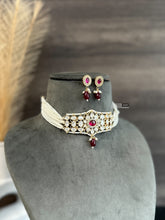 Load image into Gallery viewer, Ruby-22k Gold plated Tayani Choker Premium Statement Necklace set Zara
