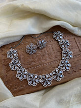 Load image into Gallery viewer, Anaya Flower Victorian White American Diamond Necklace set