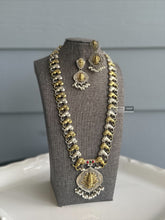 Load image into Gallery viewer, Multiple colors-Ramji Peacock German silver Dual Tone Premium Long Statement Necklace set
