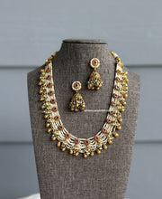 Load image into Gallery viewer, Pearl Kemp Stone Layered Simple Necklace set