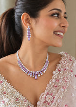 Load image into Gallery viewer, Premium Solitaire Rhodium Plated Silver Necklace Set