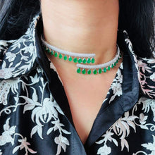 Load image into Gallery viewer, American diamond designer Tassel Hasli Necklace set