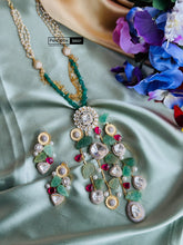 Load image into Gallery viewer, Designer inspired Real gemstone sapphire Heritage Necklace set