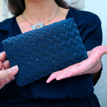 Load image into Gallery viewer, Royal Blue sequins embroidery Ethnic clutch for women with chain
