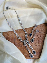Load image into Gallery viewer, Layered Royal Blue layered Victorian American Diamond designer Necklace set