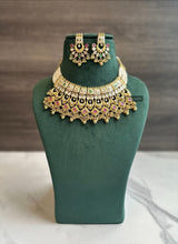 Load image into Gallery viewer, Heritage Rajwadi Statement Meenakari Premium Grand Ruby Green Necklace set