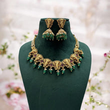 Load image into Gallery viewer, Ganesha golden Pearl Temple Necklace set
