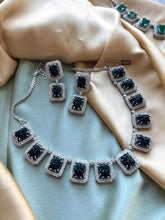 Load image into Gallery viewer, Designer Silver Finish American Diamond Necklace set