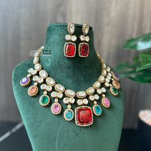 Load image into Gallery viewer, Moissanite Multicolor Doublet Premium Statement Necklace set