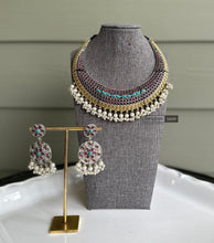 Load image into Gallery viewer, German Silver Statement Hasli Dual Tone Necklace set