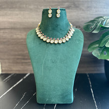 Load image into Gallery viewer, Tear drop square 22k gold plated Single layer Golden Tayani Necklace set