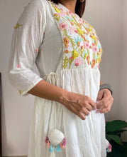 Load image into Gallery viewer, White Multicolor Thread Embroidery Long Dress Women Clothing