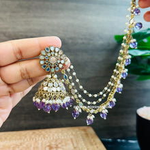 Load image into Gallery viewer, Mirror Jhumka Set with Sahara
