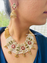 Load image into Gallery viewer, Torani Kemp Stone Pearl Heavy Statement Necklace set