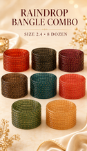 Load image into Gallery viewer, Whole BOX 8 colors SIZE 2.4 GLASS BANGLES MIX COLORS