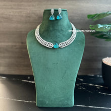 Load image into Gallery viewer, Lyra ocean Blue Certified svarovski Crystal American Diamond Premium set