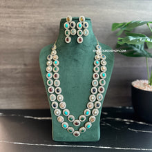 Load image into Gallery viewer, American diamond Multicolor Kundan Designer Layered Necklace set