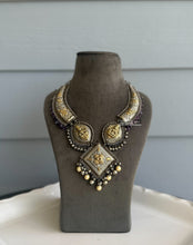 Load image into Gallery viewer, German Silver Purple Lakshmi ji Ghungroo Heavy Necklace set