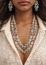 Load image into Gallery viewer, American diamond Multicolor Kundan Designer Layered Necklace set