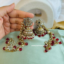 Load image into Gallery viewer, Mirror Jhumka Set with Sahara