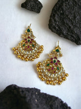 Load image into Gallery viewer, Pachi Kundan Multicolor Flower Statement Designer Earrings
