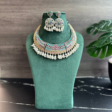 Load image into Gallery viewer, German Silver Statement Hasli Dual Tone Necklace set