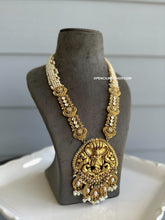 Load image into Gallery viewer, White Pearl Krishna Golden Bridal Heavy necklace set