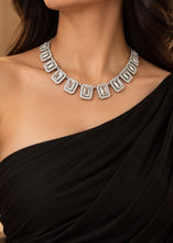 Load image into Gallery viewer, Designer Silver Finish American Diamond Necklace set