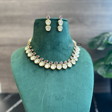 Load image into Gallery viewer, Tear drop square 22k gold plated Single layer Golden Tayani Necklace set