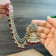 Load image into Gallery viewer, Mirror Jhumka Set with Sahara