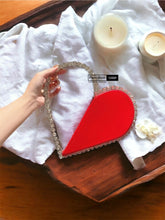 Load image into Gallery viewer, Rhinestone Heart Valentine Clutch Bag